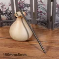 Klassischer 15 cm dunkelbrauner Holzhaarstab mit Naturmaserung für Hanfu-Styling - 15cmx0.5cm Ohne Loch / Dunkelbraun
