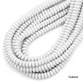 Perline Heishi 7x4mm in argilla polimerica bianco opaco per creazione gioielli DIY - Bianco
