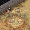 Set of clear round glass cabochons for DIY jewelry making on a vintage map background - Round Diameter 20mm