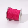 Cordón de algodón encerado rosa fucsia en carrete para joyería DIY y tejido artesanal - aprox. 1.0mm (aprox. 10m/paquete) / Rosa Roja