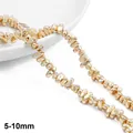 Irregular gold plated hematite stone beads for DIY jewelry making size 5-10mm - 5-10mm (38cm/Approx 90 Pcs) / Gold