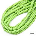 Perline piatte in argilla polimerica verde erba 7x4mm per creazione gioielli - Verde Neon