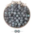 Starry sky gradient grey-blue resin beads with iridescent shimmer for DIY jewelry making - Gray