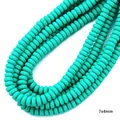Perline piatte in argilla polimerica verde turchese 7x4mm per gioielli fai da te - Verde Pavone