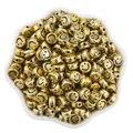 Χρυσές επίπεδες ακρυλικές χάντρες smiley 4x7mm για DIY κατασκευή κοσμημάτων - 100 Τεμάχια/Συσκευασία (7x4mm) / Αντίκα χρυσό με μαύρο χαμόγελο