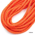 Perline a disco arancione acceso 7x4mm in argilla per creazione di gioielli fai-da-te - Rosso Arancio Fluorescente