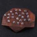 Faceted light blue crystal water drop beads for jewelry making on dark wood tray - 10 Pieces/Pack (9x8mm) / Crystal Blue