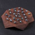 Deep grey faceted teardrop crystal beads displayed on hexagonal walnut wooden board - 10 Pieces/Pack (9x8mm) / Ink Blue
