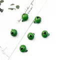 Set aus sechs 14mm grün lackierten Metallglocken für DIY-Bastelarbeiten und Haustiere - Durchmesser ca. 14mm Höhe ca. 17mm Öffnung ca. 2mm 10 Stk./Packung / Grün