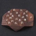 Faceted iridescent champagne crystal glass teardrop beads on a wooden display - 10 Pieces/Pack (9x8mm) / Silver Champagne