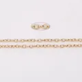 Golden O-link chain extender for handmade DIY pearl earrings and jewelry making - 3x2mm 5m / Gold