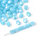 Gefacetteerde lichtblauwe kristalglazen kralen 5x6mm voor DIY sieraden maken en hobby - 5x6mm (20 Stuks/Verpakking) / Meerblauw AB