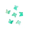 Green butterfly glass beads with gold foil for DIY jewelry making and hair accessories - 11×9.5mm (10 Pieces/Pack) / Green Gold Foil