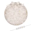 Frosted white glass beads with gold foil flakes for handmade jewelry making and DIY crafts - 8mm (50pcs/Pack) / White