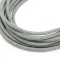 Perles heishi plates en argile polymère gris moyen pour bijoux et bracelets DIY - 3MM de Diamètre / Gris