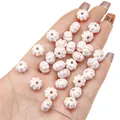 Perles de citrouille en céramique rose nacré pour la création de bijoux artisanaux DIY - 6 Pièces (10mm) / Rose