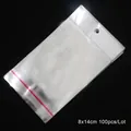 Sacchetti OPP trasparenti 8x14cm con testata bianca e foro per appendere, set da 100 - 8x14cm (100 Pezzi/Confezione)