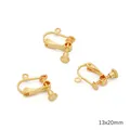 Adjustable 13x20mm gold spiral earring converter with loop for DIY jewelry making - 14K Gold Plated Spiral With Loop (#13)