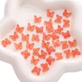 Orange butterfly beads for DIY jewelry making in a decorative white tray - 11×9.5mm (10 Pieces/Pack) / Orange Red Pearly