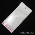 Sacchetti trasparenti autoadesivi OPP 7x15,5cm per artigianato fai-da-te 100 pezzi - 7x15.5cm (100 Pezzi/Confezione)