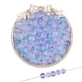 Perles en verre dépoli dégradé bleu et violet pour bijoux DIY avec effet sirène - Bleu Violet