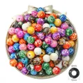 12mm colorful acrylic marble beads with 6mm large holes for DIY jewelry making - Round (12mm) / Multicolor