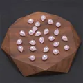 Pink teardrop and round faceted crystal glass beads for DIY jewelry making - 10 Pieces/Pack (9x8mm) / Light Pink