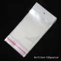 Sacchetto adesivo trasparente in OPP con testata bianca 8x15,5 cm 100 pezzi per lotto - 8x15.5cm (100 Pezzi/Confezione)