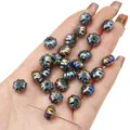 Perles en céramique gris iridescent en forme de citrouille pour bijoux faits main - 6 Pièces (10mm) / Noir Fusil