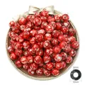 12mm red and white marble acrylic beads with 6mm large holes for DIY jewelry making - Round (12mm) / Red