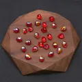 Faceted teardrop crystal glass beads in AB red finish for DIY jewelry crafting - 10 Pieces/Pack (9x8mm) / Red