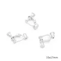 Three silver-plated 15x17mm screw-back clip-on earring converters for DIY jewelry making - Thick Silver Plated Flat Head Spiral (#19)
