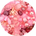 Rosa DIY Bastelset mit Acrylperlen, Harzschleifen und Barock-Anhängern - Stil 1 / 30g Pro Packung / Rosa Serie