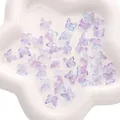 Iridescent purple and blue gradient butterfly resin beads for DIY jewelry making - 11×9.5mm (10 Pieces/Pack) / Blue Purple Gold Foil