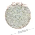 Perles en verre dépoli bleu clair et blanc avec feuille d'or pour bijoux DIY - Dégradé Bleu Jaune