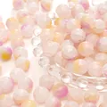 Pink and orange cracked glass beads for DIY jewelry making in a transparent tray - Chrysanthemum Pink