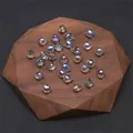 Iridescent faceted crystal glass beads in teardrop and round shapes for DIY jewelry - 10 Pieces/Pack (9x8mm) / Gray