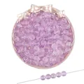 Frosted lavender glass beads with gold dust finish for DIY bracelet jewelry making - 8mm (50pcs/Pack) / Violet