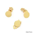 Golden DIY screw-back clip-on earring converters 10x17mm for non-pierced ears - 14K Gold Plated Flat Tray Style (#21)