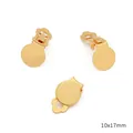 Polished 10x17mm gold plated spiral ear clip components for DIY jewelry making - 18K Gold Plated Flat Tray Style (#22)