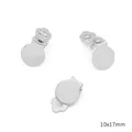 Silver clip-on earring converters 10x17mm for non-pierced ears DIY jewelry making - Platinum Plated Flat Tray Style (#24)