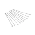 Silver-finished metal flat headpins for DIY jewelry making and bracelet assembly - 20mm x 0.6mm (10 Pieces/Pack) / White Gold Plated