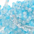Light blue and clear cracked texture glass round beads for DIY jewelry making - 8mm (50 Pieces/Pack) / Lake Blue