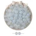 Perles en verre dépoli bleu clair avec feuilles d'or pour fabrication de bijoux - Bleu Clair Dégradé