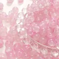 Pink crackle glass round beads for DIY jewelry making with ice texture finish - Peach Pink