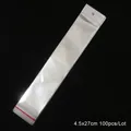 Sacchetti adesivi trasparenti 4.5x27cm per gioielli con foro appendino, 100 pezzi - 4.5x27cm (100 Pezzi/Confezione)