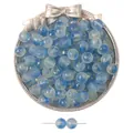 Perles en verre dépoli dégradé bleu et blanc avec poudre d'or pour bijoux DIY - Dégradé Bleu Moyen