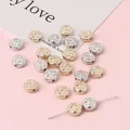Flat round gold and silver metal beads featuring embossed star and moon DIY patterns - Star and Moon