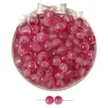 Perles en verre rose dépoli avec feuilles d'or pour la création de bijoux DIY - Dégradé Rouge Pâte de Haricot