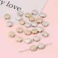 Scallop shaped metallic CCB beads in gold and silver finish for DIY jewelry making - Shell